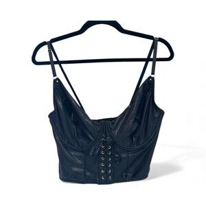 Pour Moi Black Lace-Up Corset Top 36F